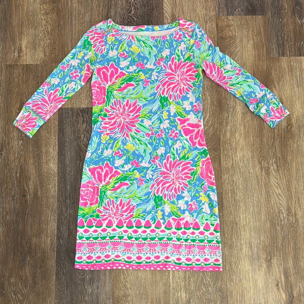 Lilly Pulitzer! NWOT! Super cute! Vibrant Floral Long Sleeve Dress